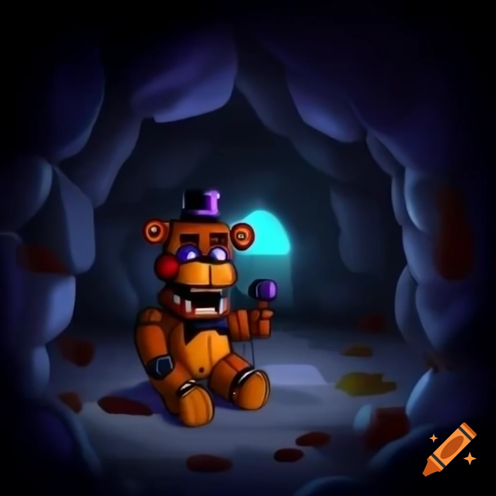 Cave painting inspired by Freddy Fazbear
