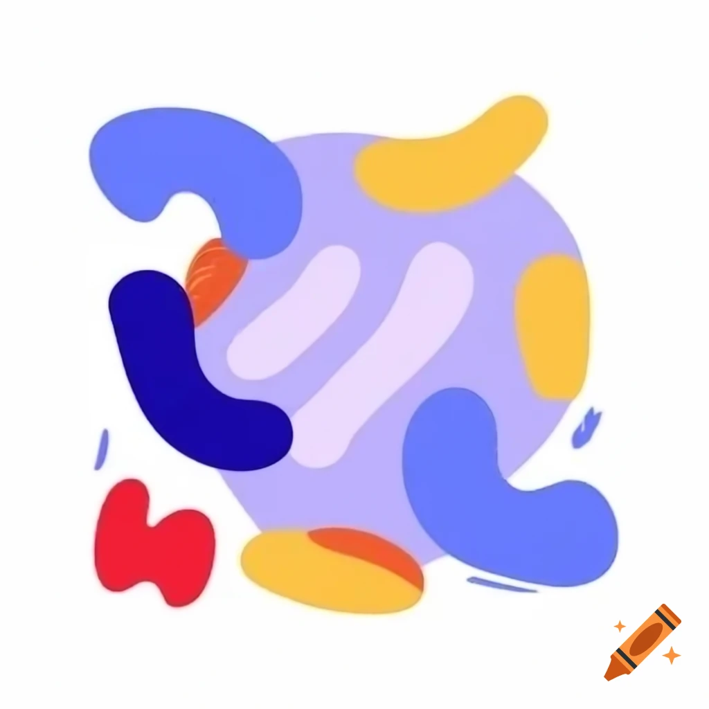 Abstract blurry shapes featuring vibrant colors: blue, red, green, purple, and beige
