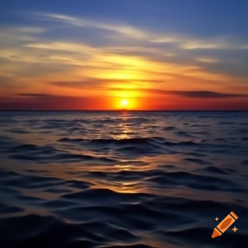 Stunning sunset view over the ocean