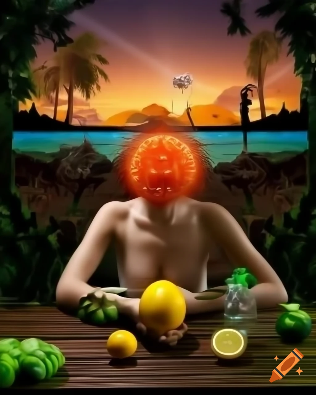 Surreal hyperrealistic world created with advanced technologies blending nature