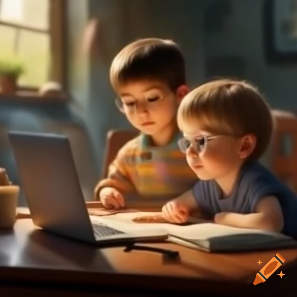 Child working on laptop