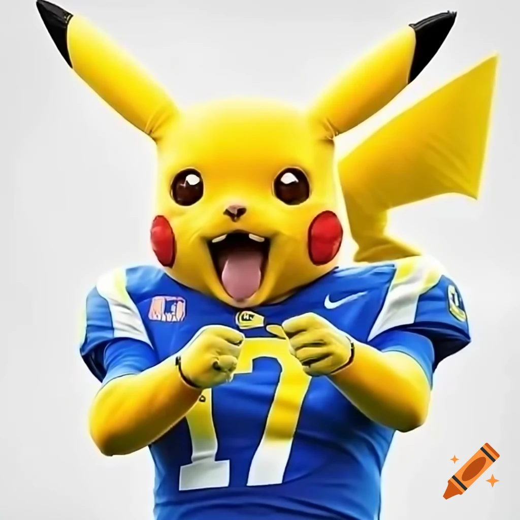 pikachu-as-a-los-angeles-rams-football-player-wearing-number-17-logo