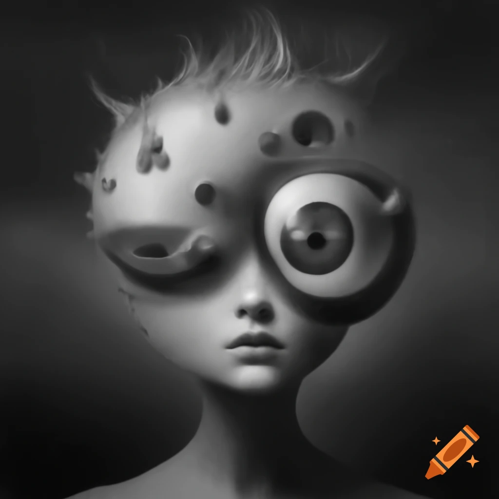 Surrealist monochrome artwork
