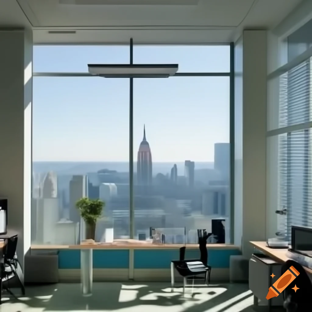 Office with window view of Central Park