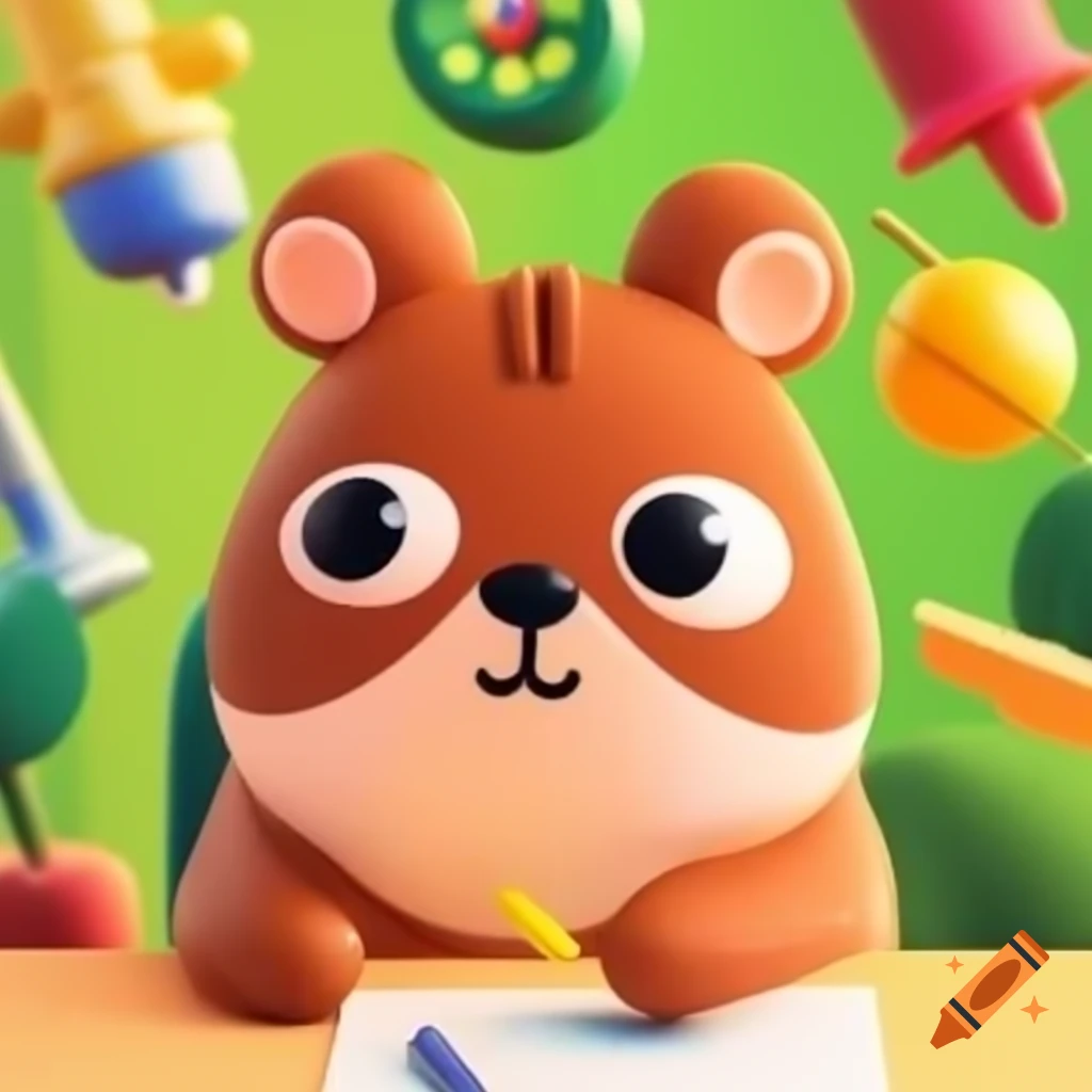 Cartoon quokka character heading to school