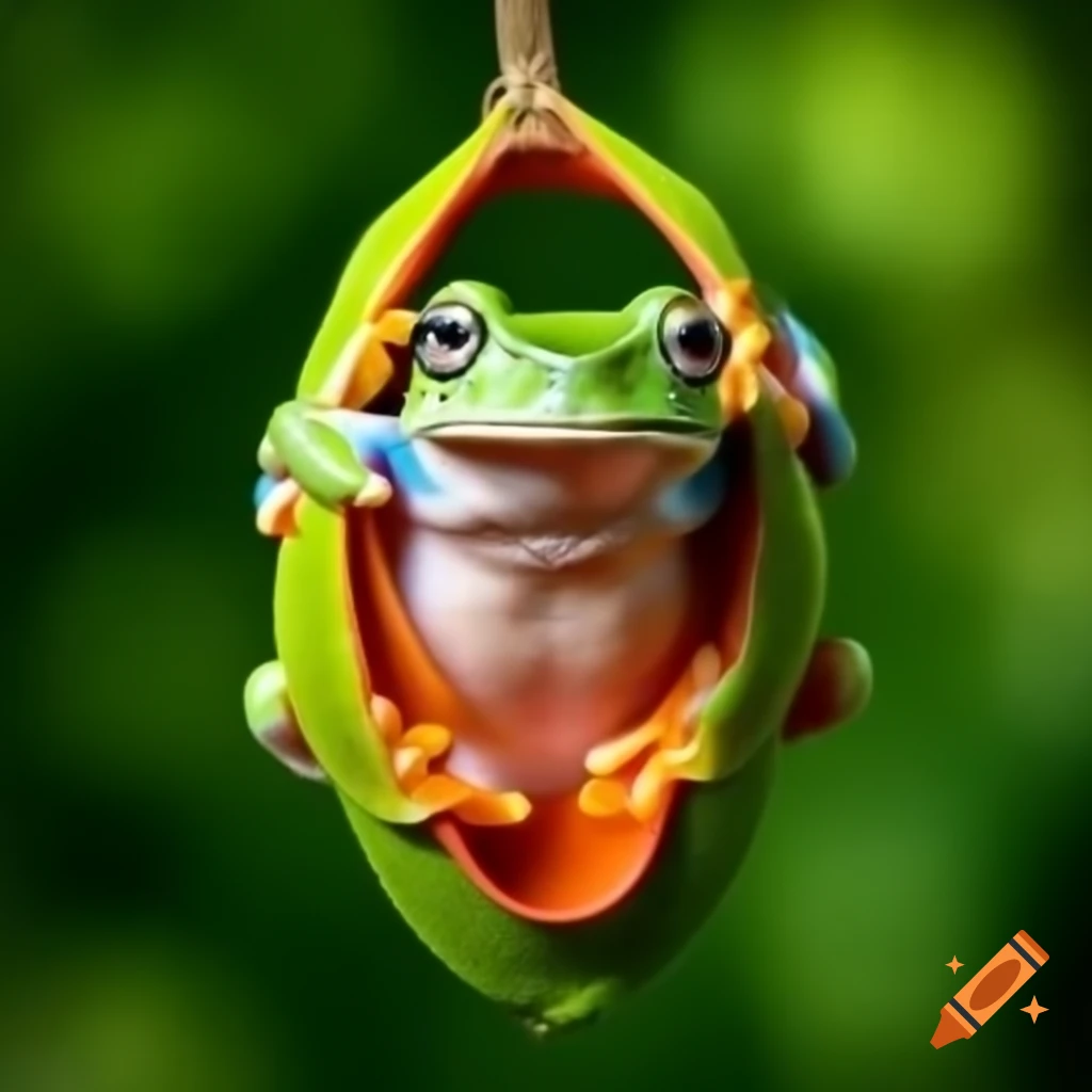 Tree frog in deep meditation pose