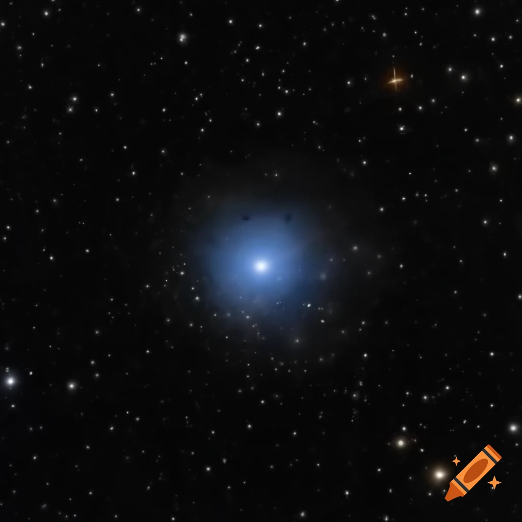 Vibrant star-filled night sky from surface of Kepler-452b with bright blue star