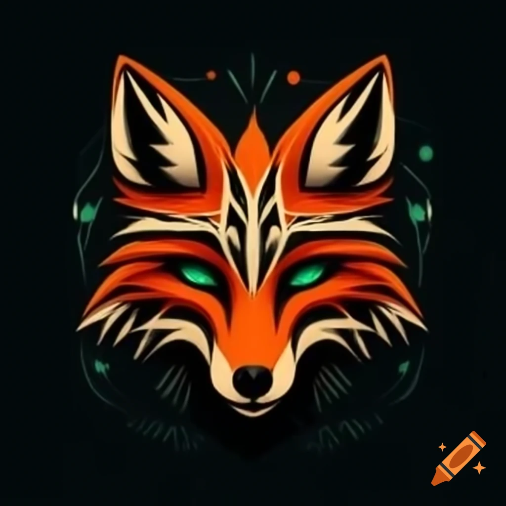 Tribal style fox head design made of circuitry