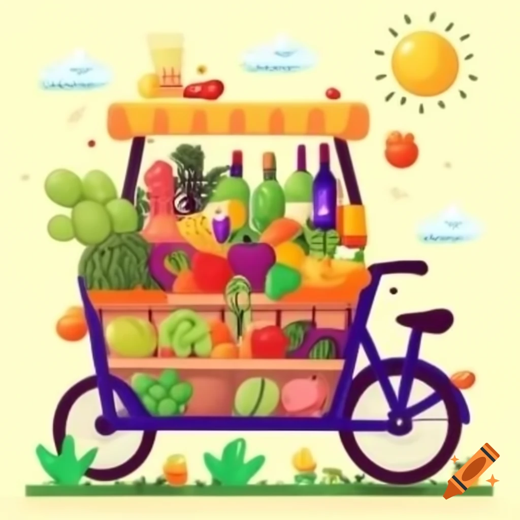 Spring calendar for cyprus with colorful illustrations of fruits in