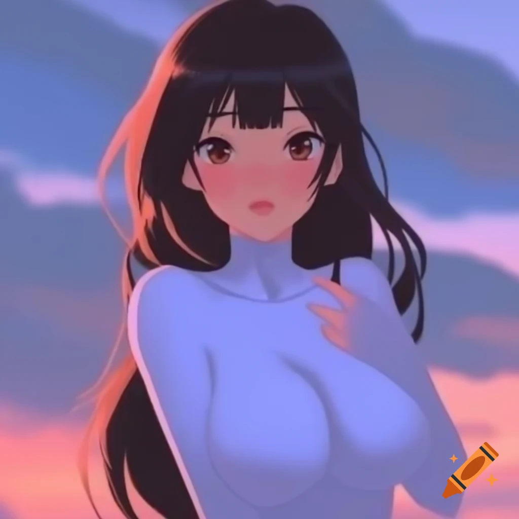 Full body anime girl character design