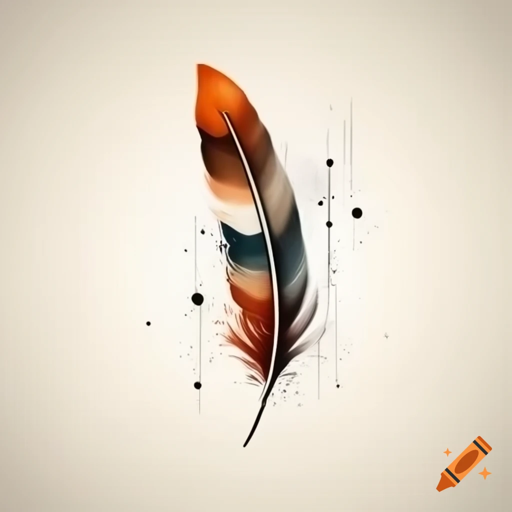 Multicolored feather with gritty, rugged post-apocalyptic urban backdrop
