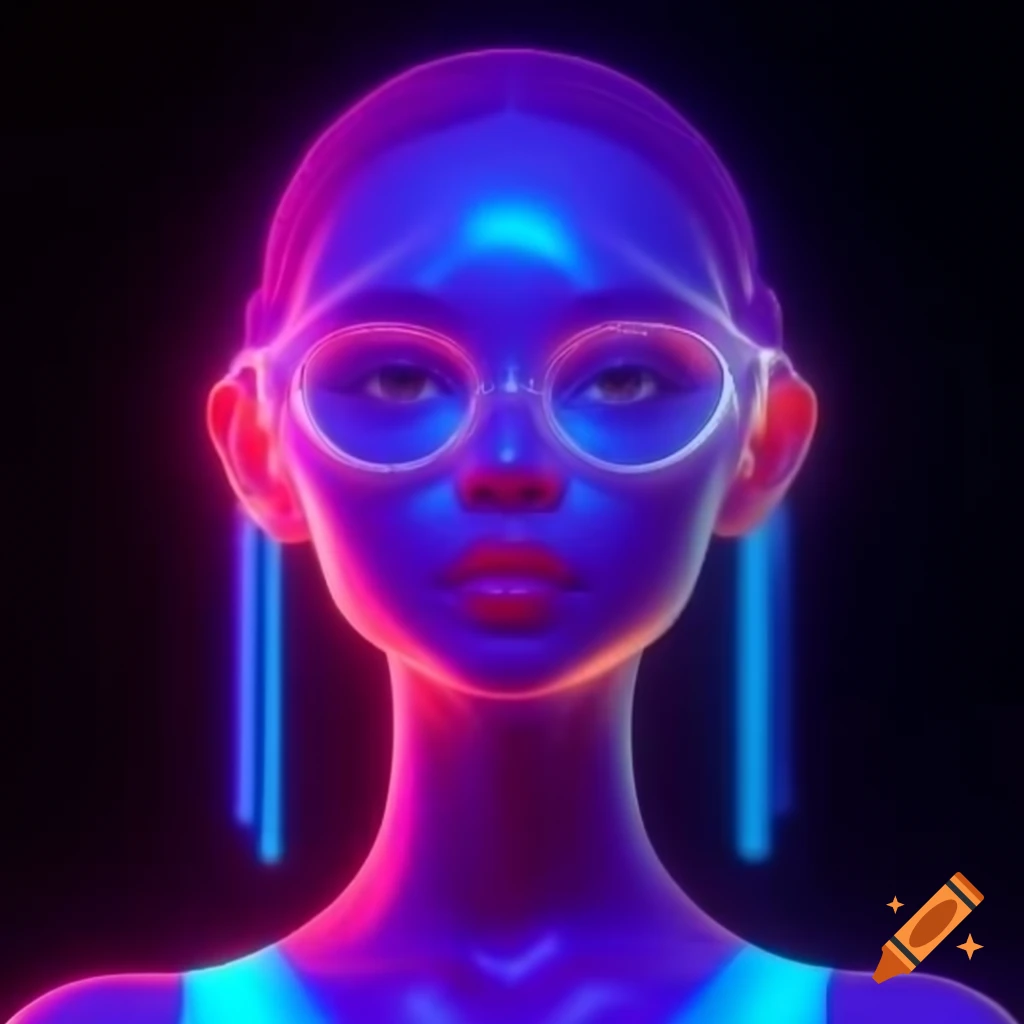 Artistic Representation Of A Woman s Face In Two Layers With Red And 