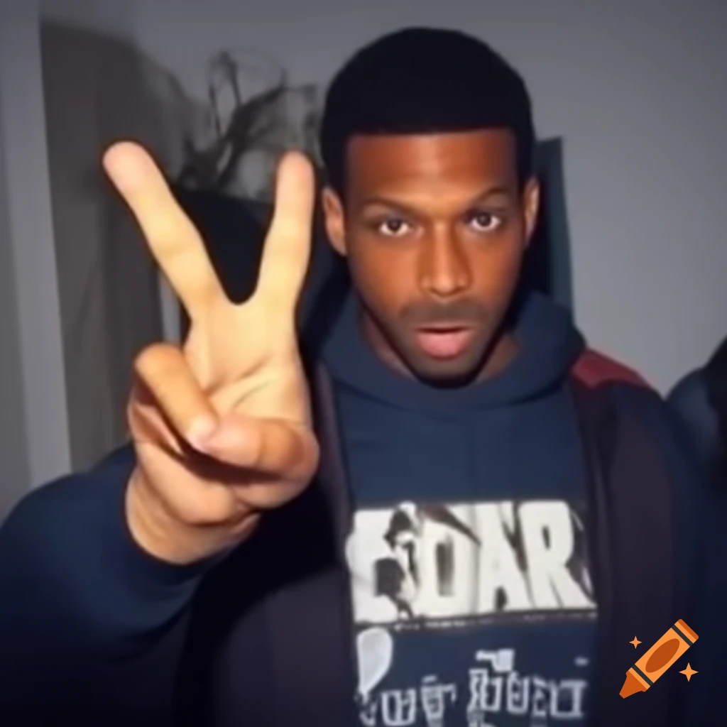 Jason Luv making a peace sign