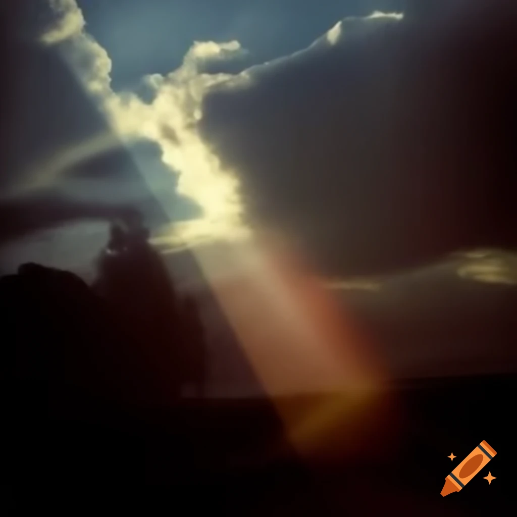 Candid photo of a faded vintage aesthetic sunrise with slanting sunlight