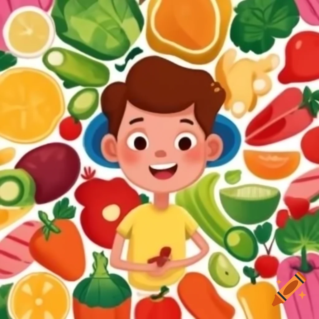 Boy promoting nutrition and healthy eating