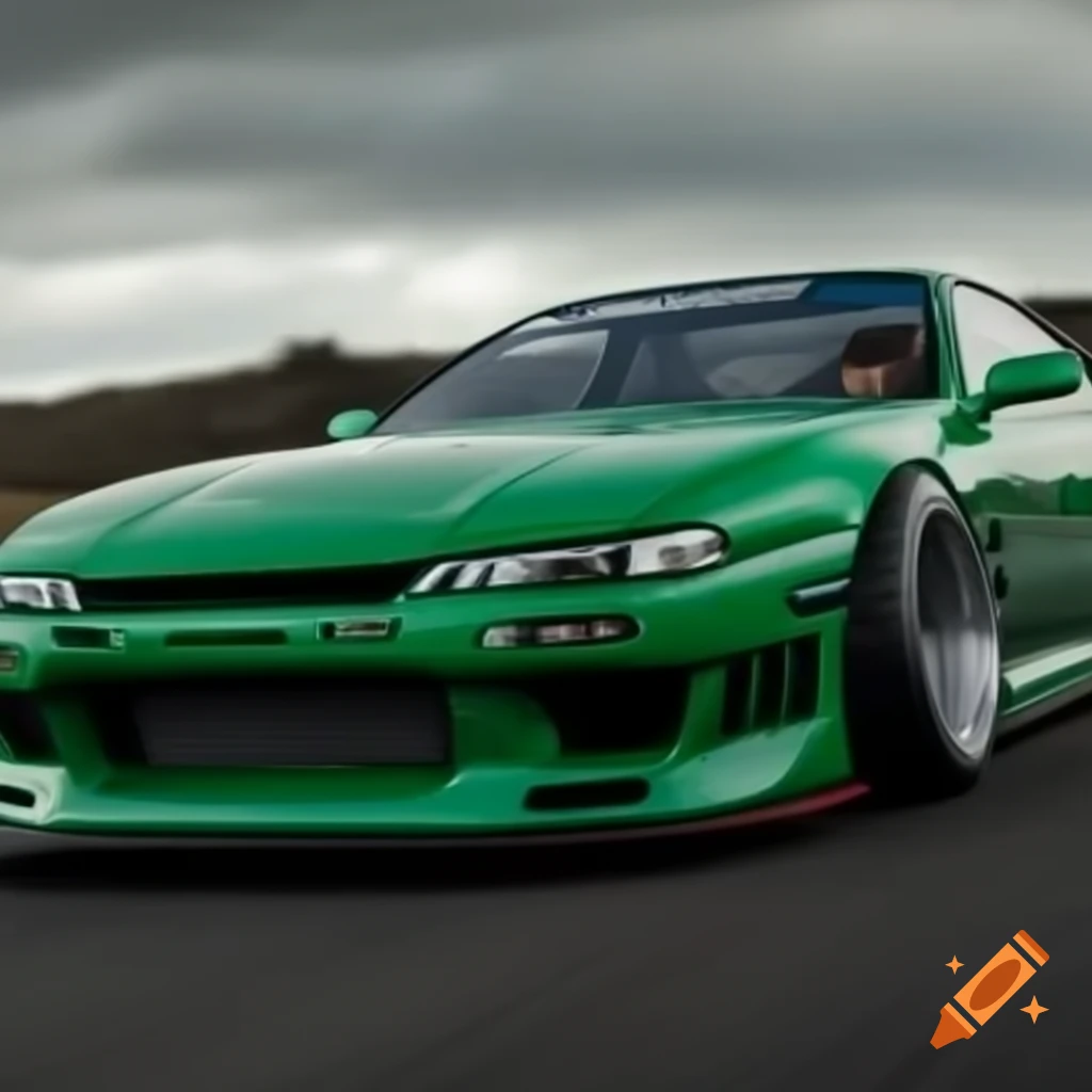 Nissan Silvia in British Green color for racing