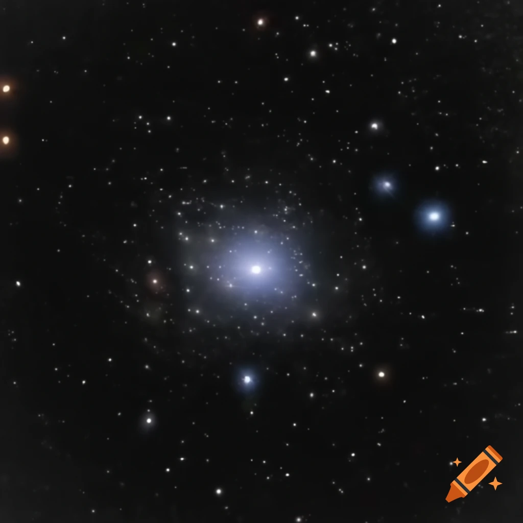 Night sky view from 51 Pegasi b featuring bright central star 51 Pegasi and colorful star-filled background
