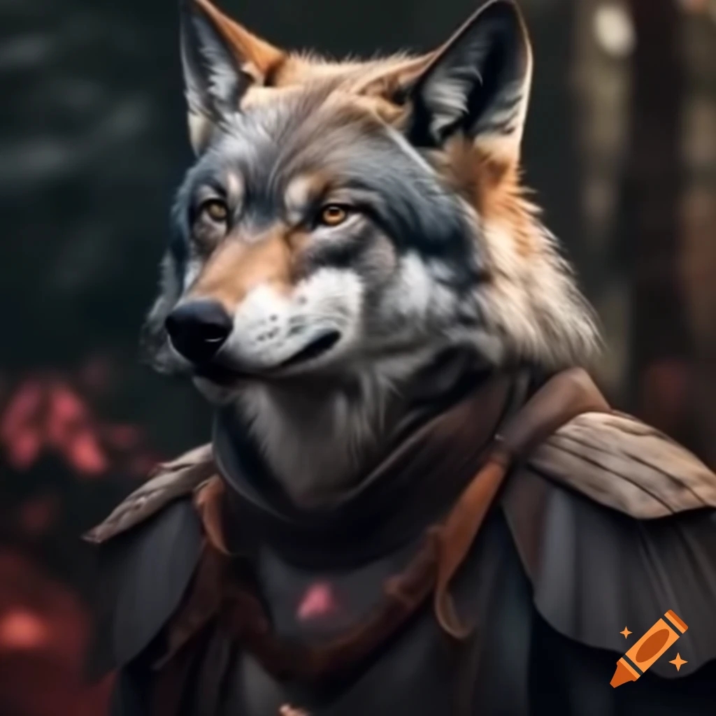 Illustration of a wolf character dressed as a grandmother