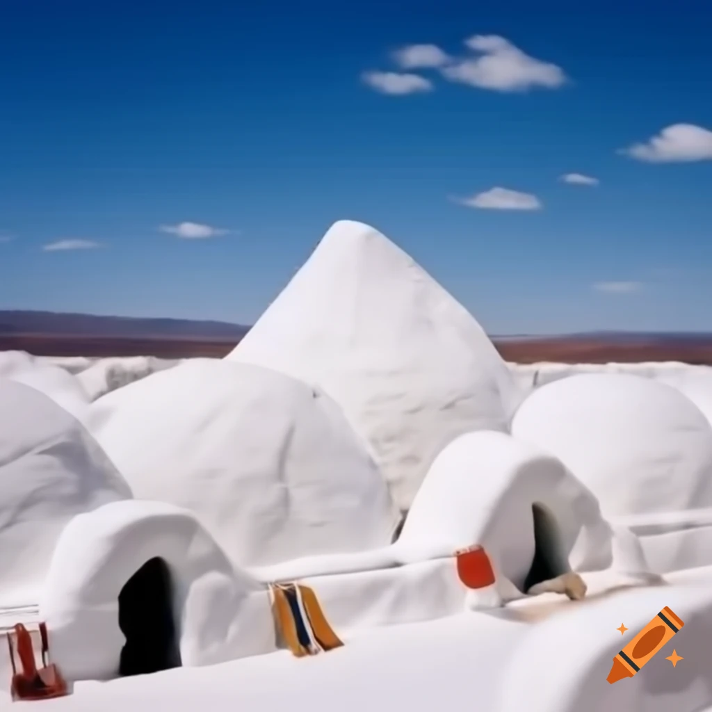 Igloo structure in a snowy landscape