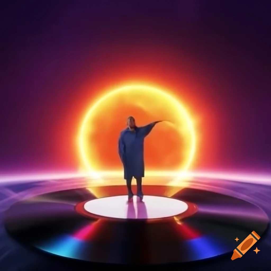 Beautiful star shining brightly in the sky with musical elements