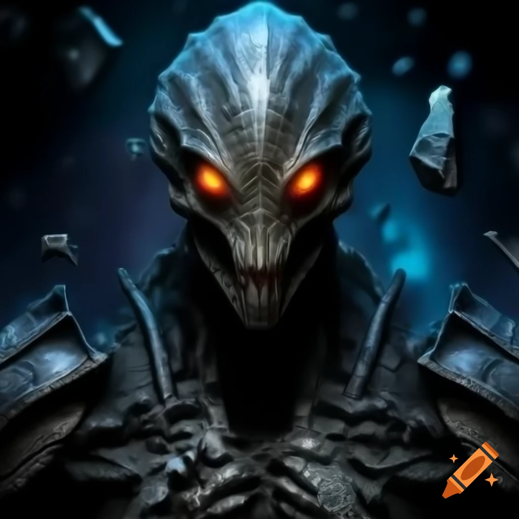 Aliens in neon diamond armor with dynamic poses and glowing energy