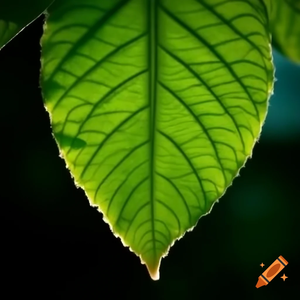 Single green leaf