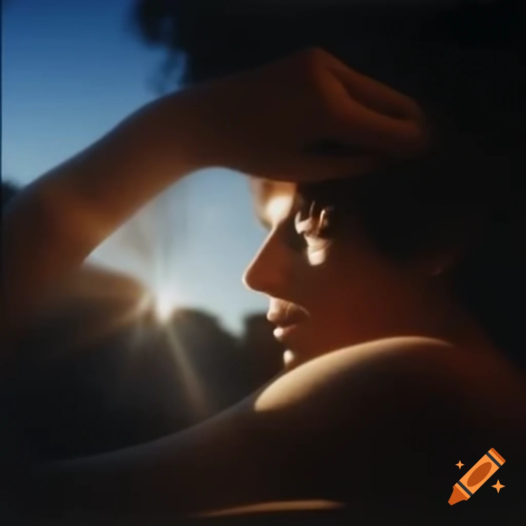 Candid photo of a faded vintage aesthetic sunrise with slanting sunlight
