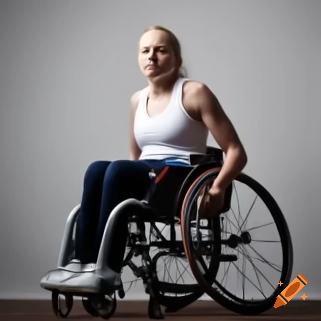 13-year-old Caucasian female para athlete in wheelchair