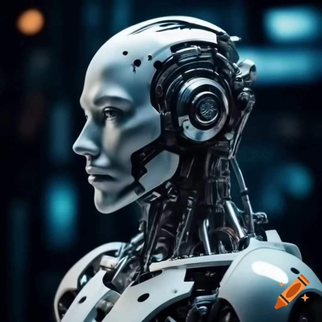 Robot symbolizing AI for presentation