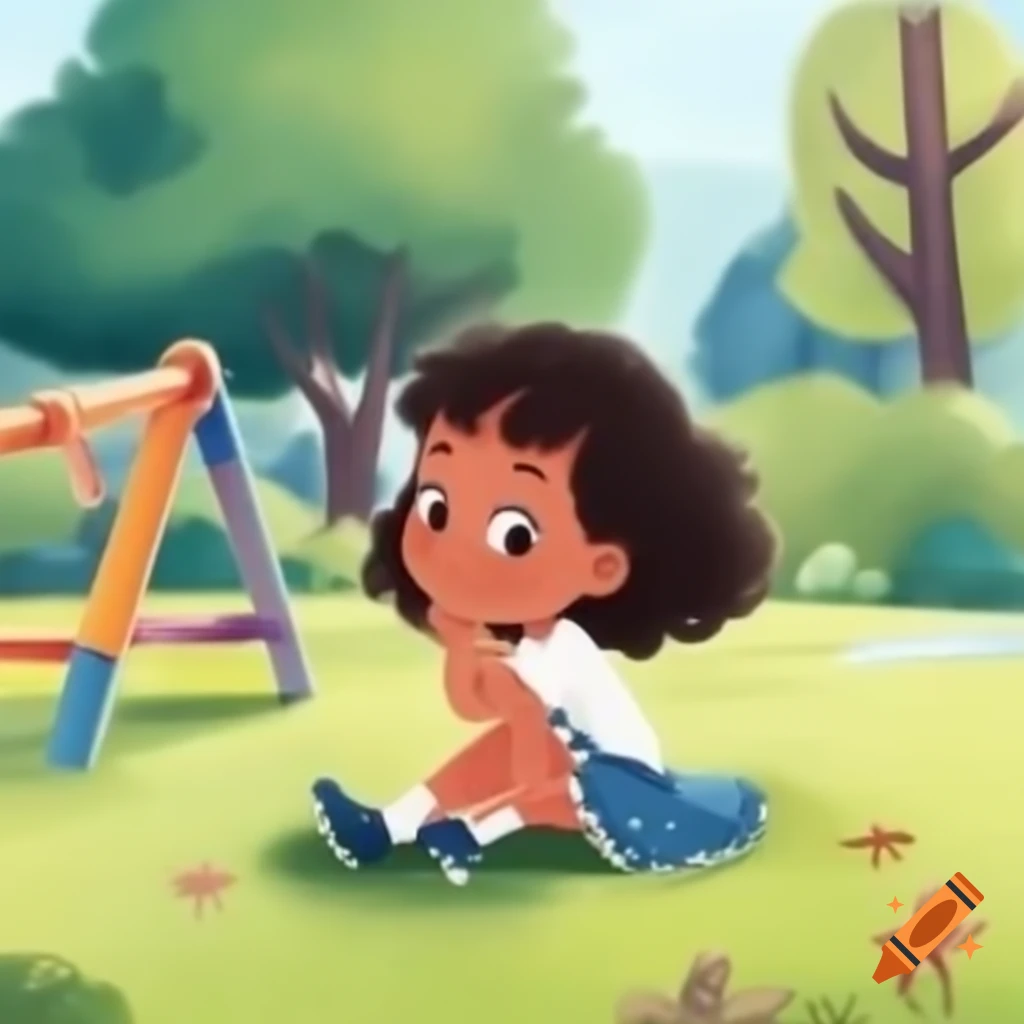 Girl sitting in children's park