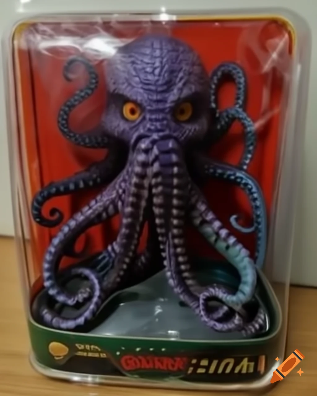 Collectible action figure of Lovecraftian octopus golem in packaging
