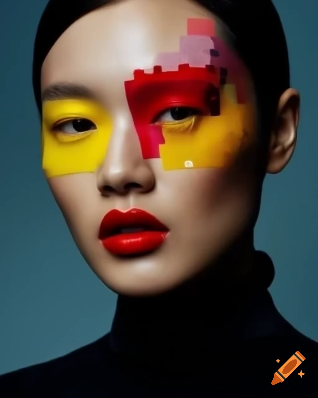 Vibrant pop photography collage with mixed elements