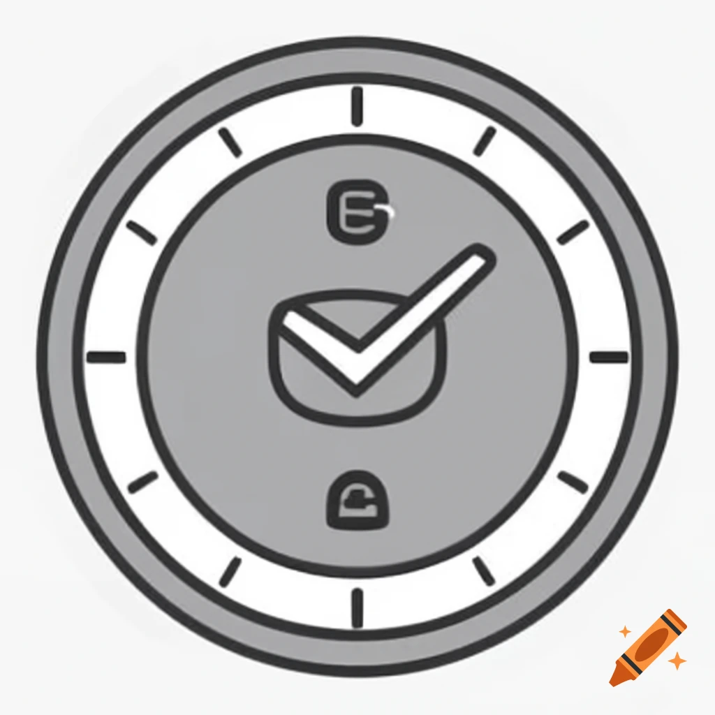Detailed icon of clock calendar and checklist for time management on