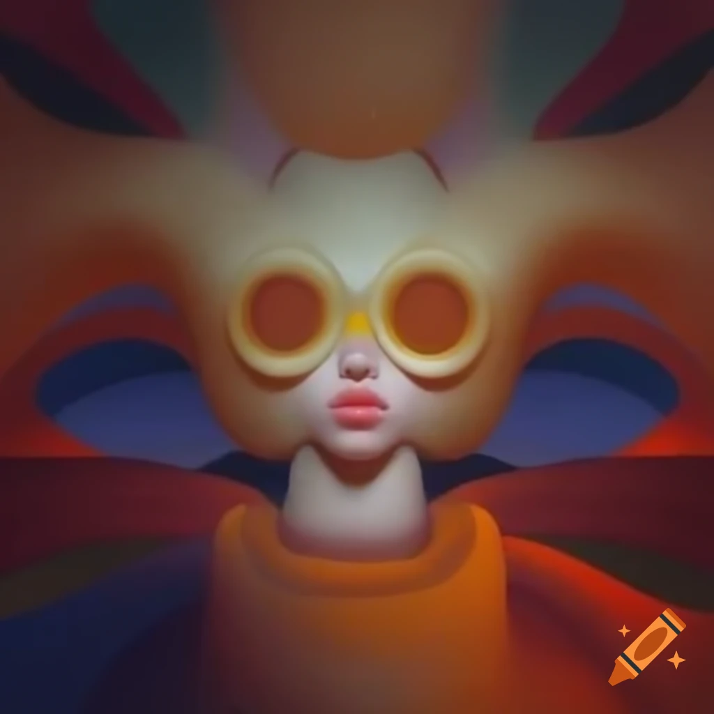 Surrealist artwork with abstract forms and dreamlike imagery