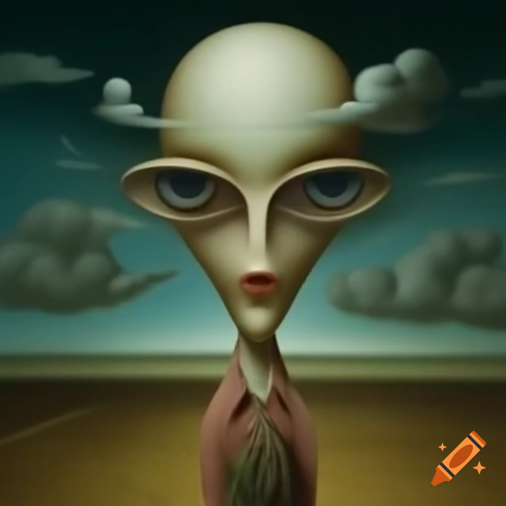 Surrealist art composition with dreamlike elements