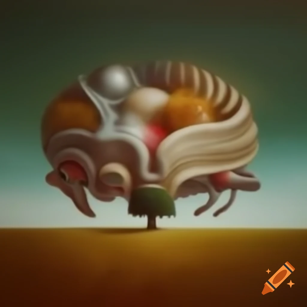 Surrealist artwork featuring abstract forms and imaginative concepts
