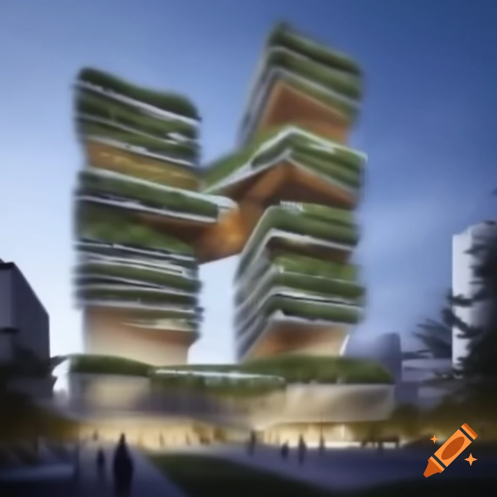 Modern concrete building with open design concepts