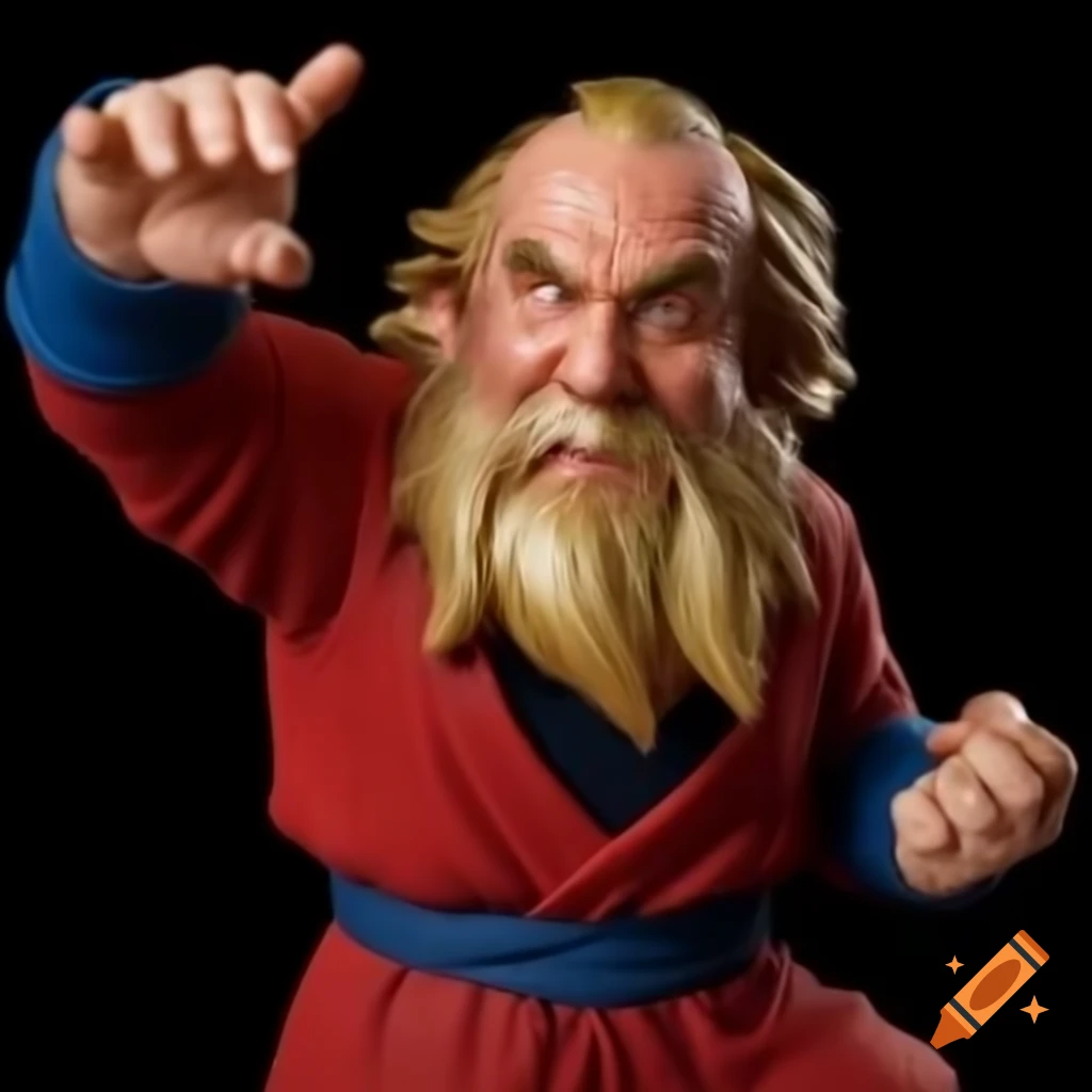 Gerard Depardieu transformed into Super Saiyan level 2