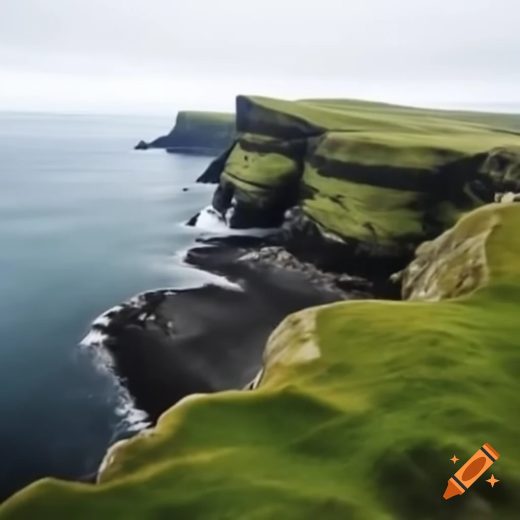 Rugged Welsh coastland on a grey day with visible dirt