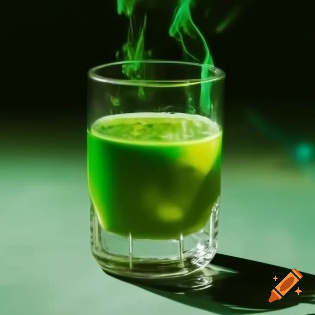 Mystical green juice served in a glass