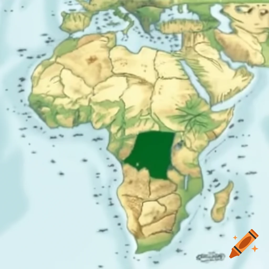 Map of North Africa illustrating geographical features