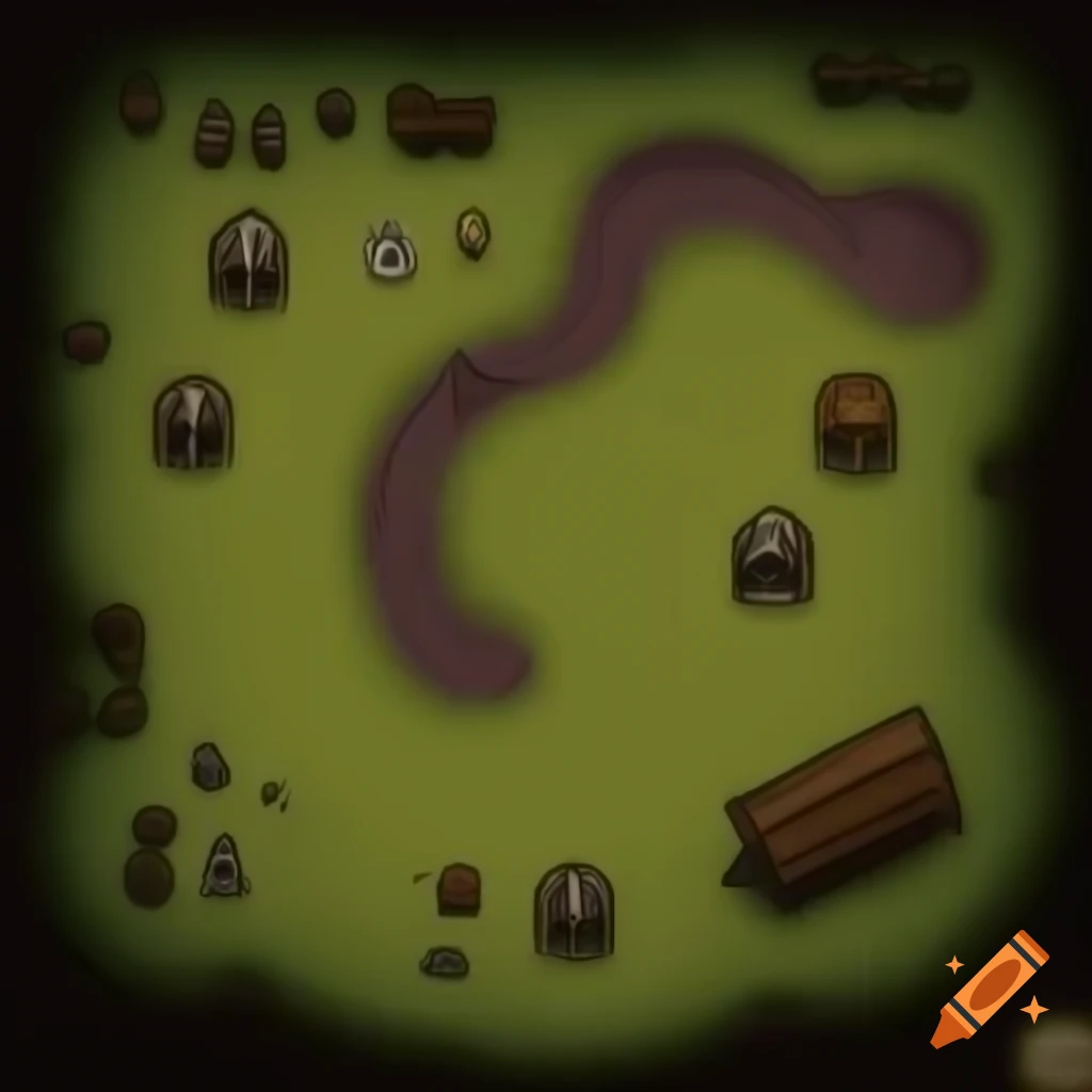 Underground barrow hideout for bandits, RPG battle map style