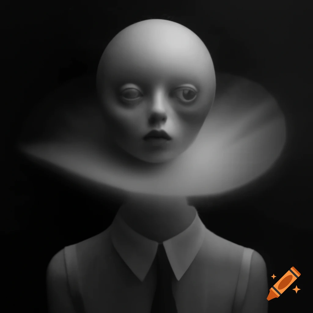 Surrealist monochrome artwork