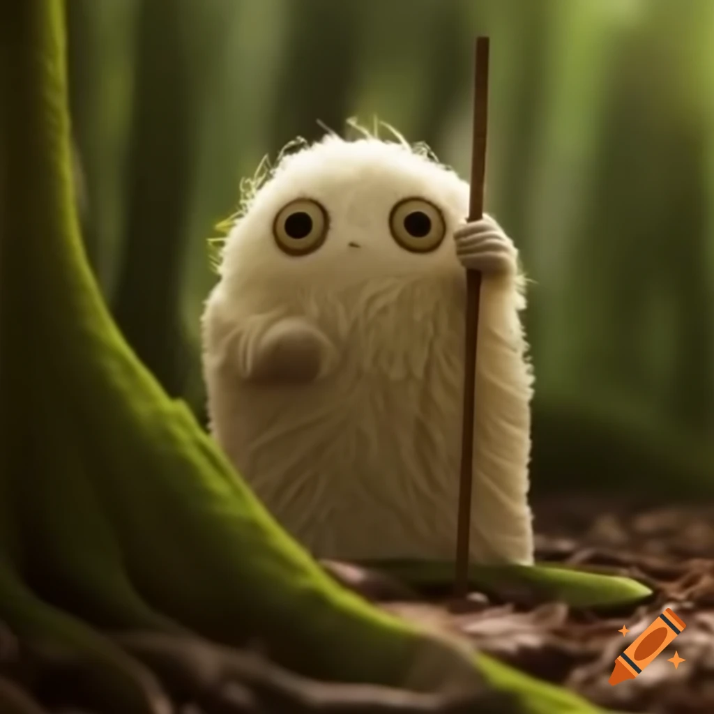 Grug, a mop-like creature with eyes, getting lost in the bush