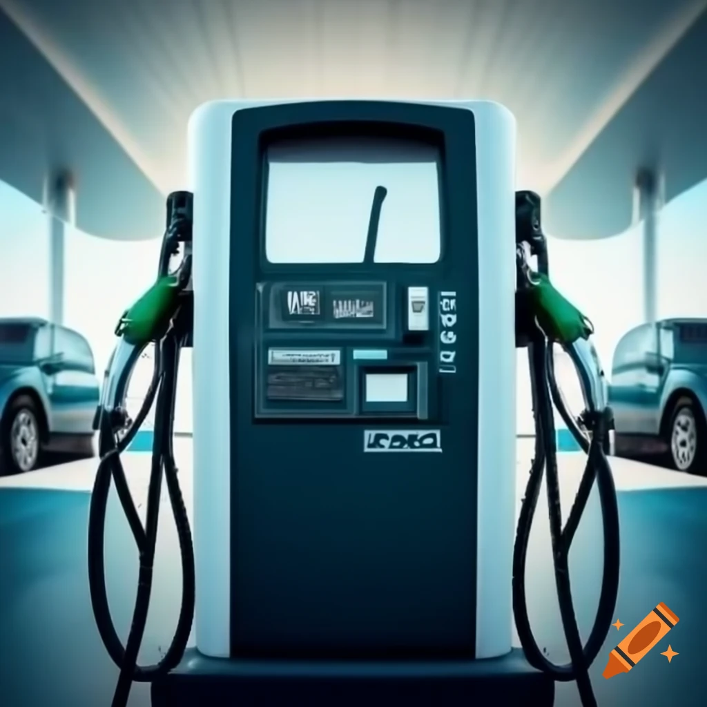 Modern gas pump display zoomed in, front view