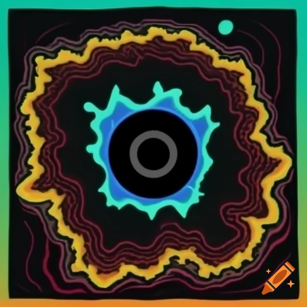 Trippy synth album cover featuring vibrant abstract designs