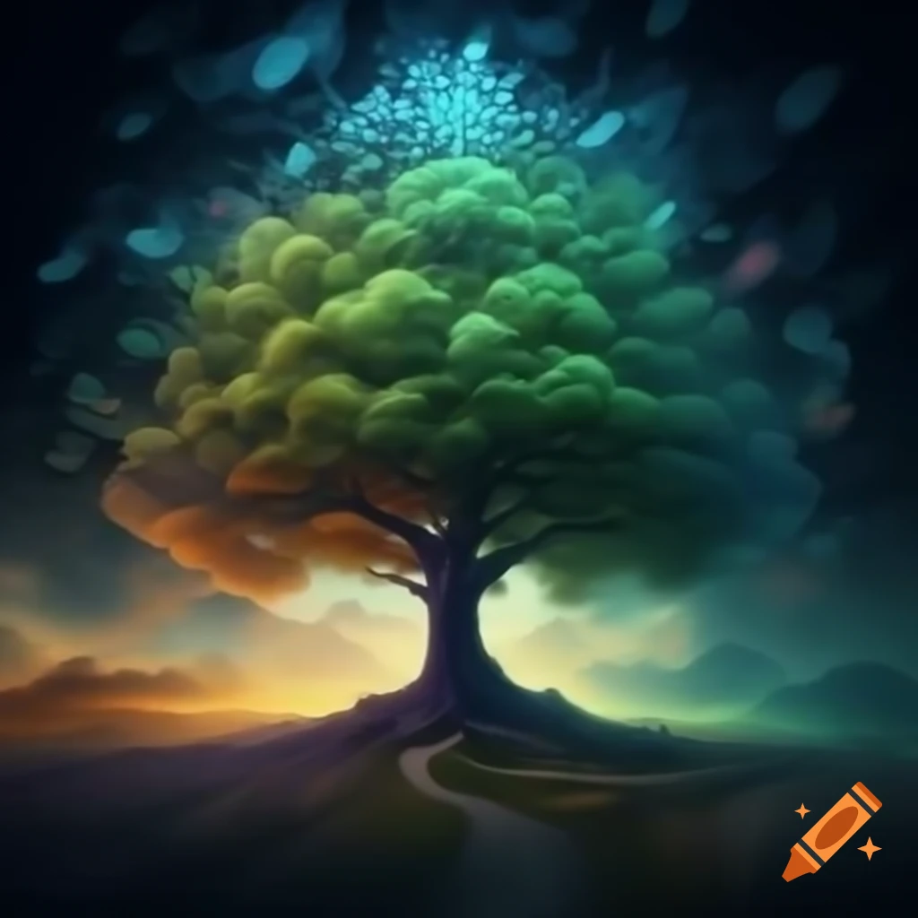 Digital pixelated tree design