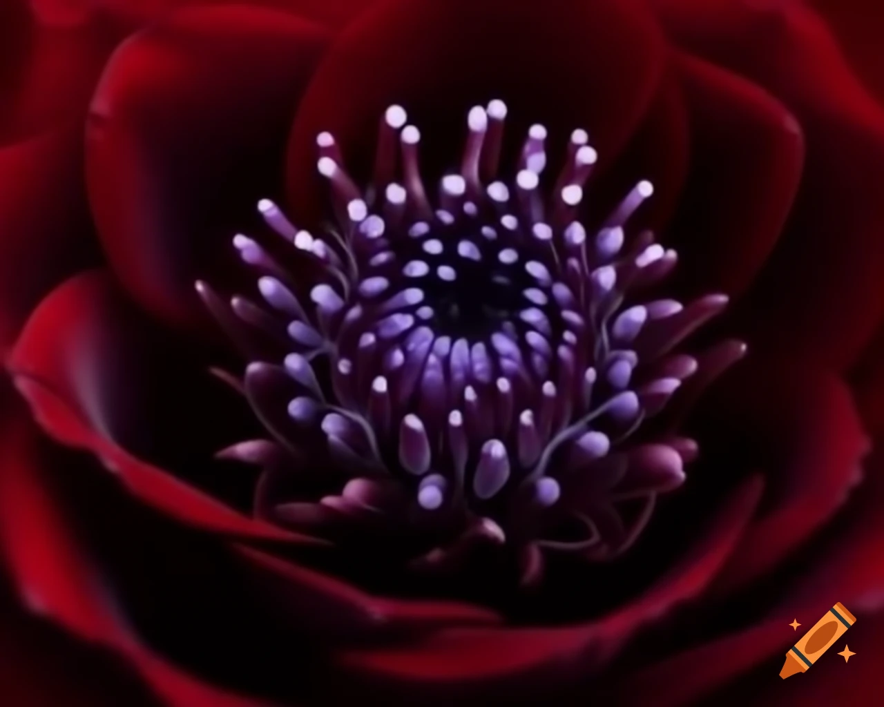 Abstract artwork of dark flower matrix