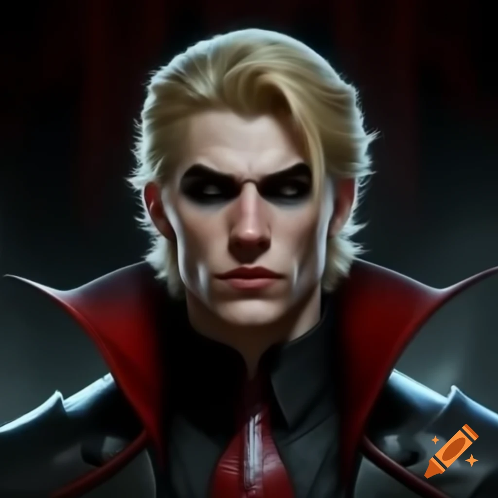 Handsome vampire hunter with blonde hair