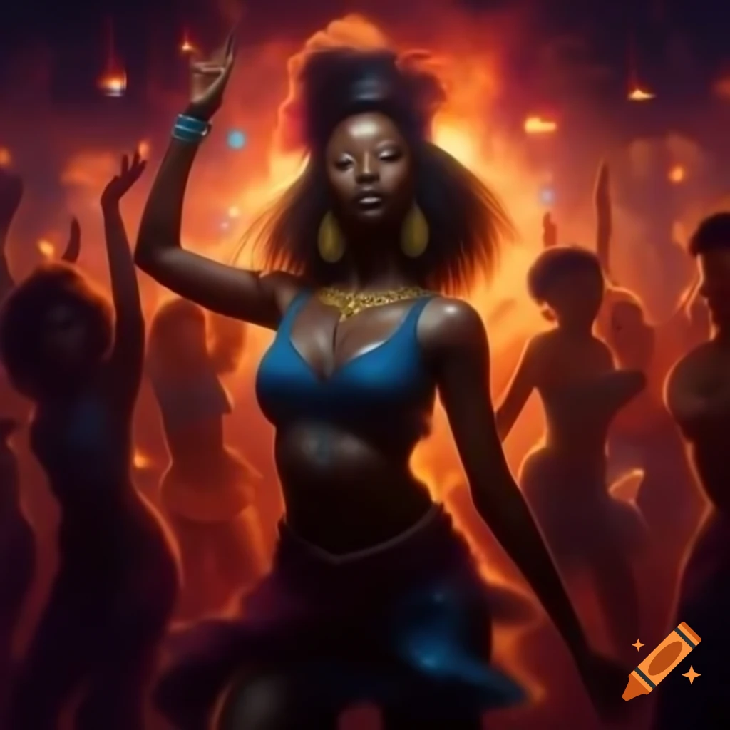 EDM dance party with African cultural vibes